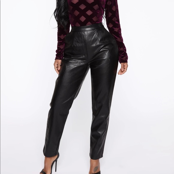 Fashion Nova Faux Leather Pant Black - Picture 3 of 7